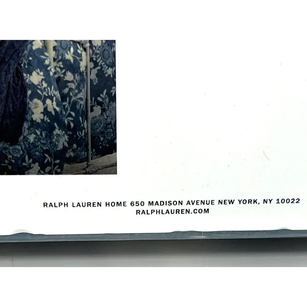 Ralph Lauren Indigo Cottage King Size Duvet Cover Blue Cream COTTON Floral NIP
